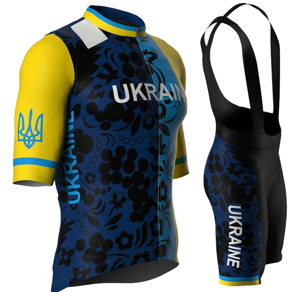 Cycling Bib Shorts - Ukrayna Milli Takımı 2026 Bisiklet Forması