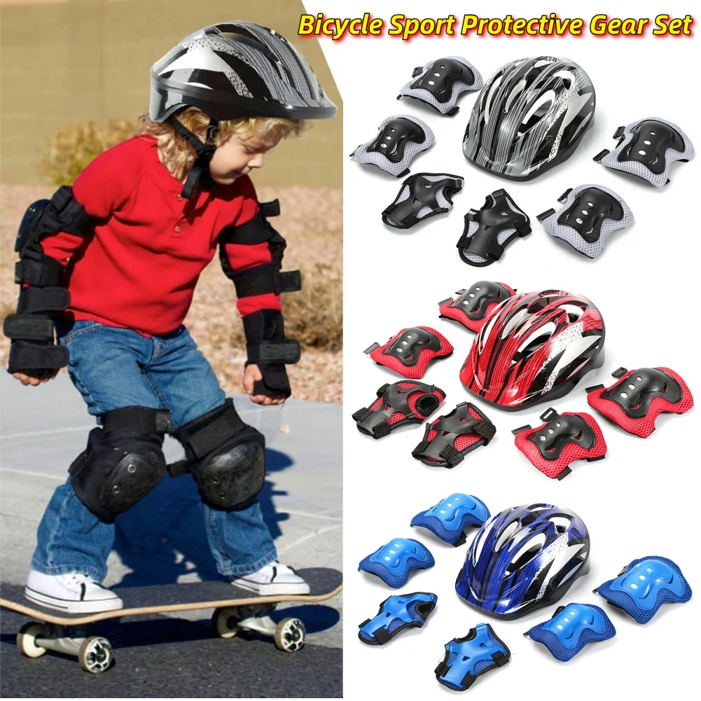Cycling Protective Gear Kids - 7 adet bisiklet spor koruyucu donanım